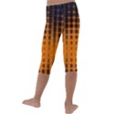 Pattern Lines Sections Yellow Straw Mauve Kids  Lightweight Velour Capri Leggings  View4