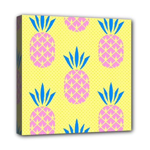 Summer Pineapple Seamless Pattern Mini Canvas 8  X 8  (stretched) by Sobalvarro