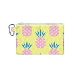 Summer Pineapple Seamless Pattern Canvas Cosmetic Bag (small) by Sobalvarro