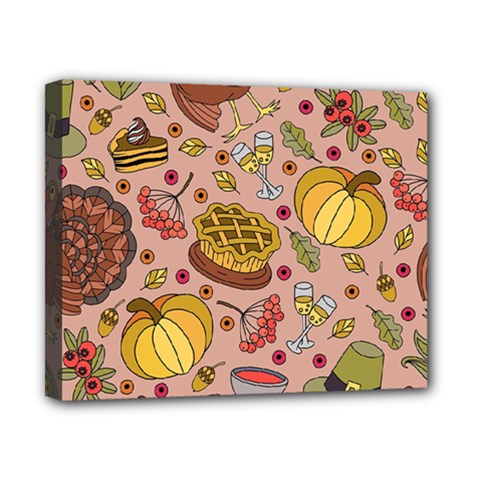 Thanksgiving Pattern Canvas 10  X 8  (stretched) by Sobalvarro
