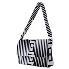 Background Black White Design Full Print Messenger Bag (m) by Mariart