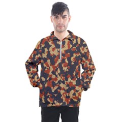 Aged Red, White, And Blue Camo Men s Half Zip Pullover by McCallaCoultureArmyShop