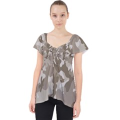 Tan Army Camouflage Lace Front Dolly Top by mccallacoulture