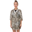 Tan Army Camouflage Half Sleeve Chiffon Kimono View1