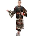 Confederate Flag Usa America United States Csa Civil War Rebel Dixie Military Poster Skull Maxi Velour Kimono View1