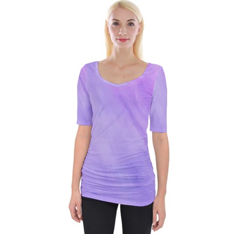 Purple Shade Wide Neckline Tee by designsbymallika