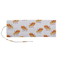 Pizza Pattern Roll Up Canvas Pencil Holder (m) by designsbymallika