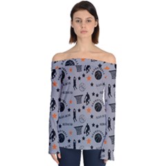 Slam Dunk Basketball Gray Off Shoulder Long Sleeve Top by mccallacoulturesports