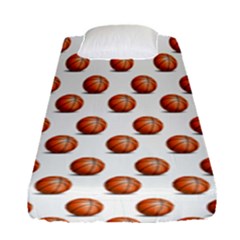 Orange Basketballs Fitted Sheet (single Size) by mccallacoulturesports