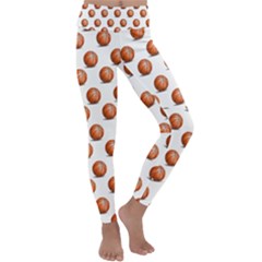 Orange Basketballs Kids  Lightweight Velour Classic Yoga Leggings by mccallacoulturesports