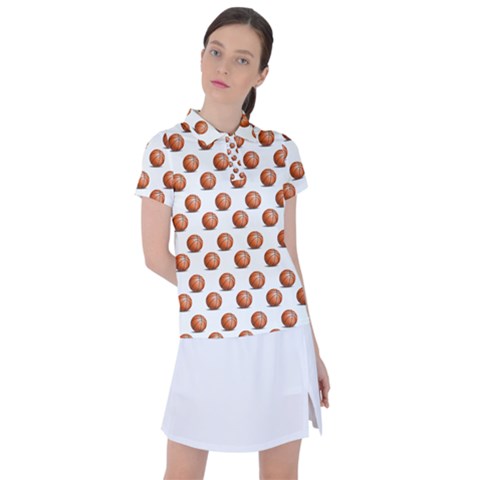 Orange Basketballs Women s Polo Tee by mccallacoulturesports