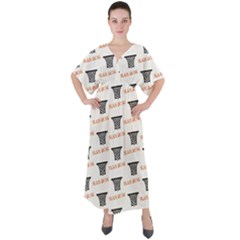 Slam Dunk Baskelball Baskets V-neck Boho Style Maxi Dress by mccallacoulturesports