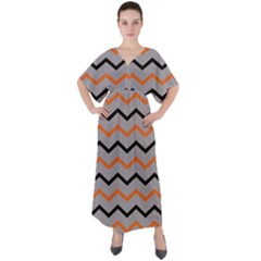 Basketball Thin Chevron V-neck Boho Style Maxi Dress by mccallacoulturesports