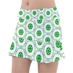 White Green Shapes Tennis Skorts by Mariart