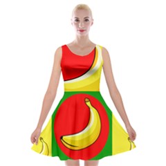 Banana Republic Flags Yellow Red Velvet Skater Dress by HermanTelo