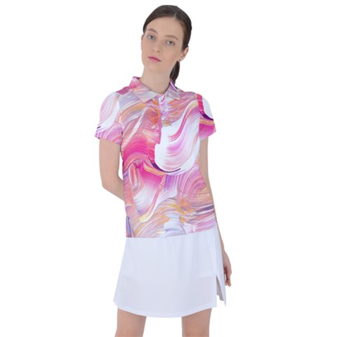 Pink Paint Brush Women s Polo Tee by designsbymallika
