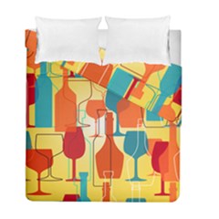 I Love Wine Duvet Cover Double Side (full/ Double Size) by designsbymallika