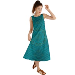 Spiritual Sun Is Raising Over The Peace Of Mind Sea Summer Maxi Dress by pepitasart