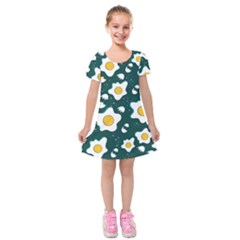 Wanna Have Some Egg? Kids  Short Sleeve Velvet Dress by designsbymallika
