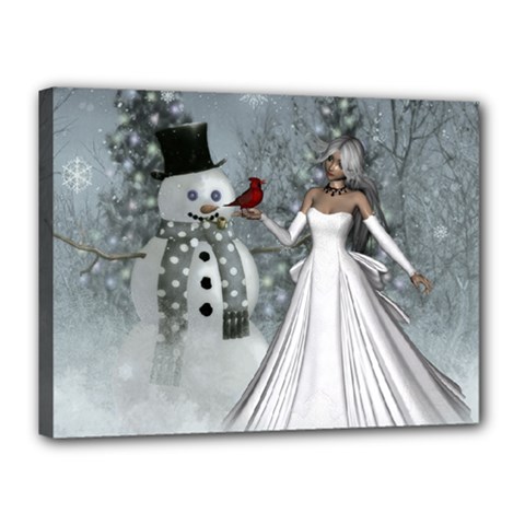 The Wonderful Winter Time Canvas 16  X 12  (stretched) by FantasyWorld7