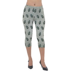 Army Green Hand Grenades Lightweight Velour Capri Leggings  by McCallaCoultureArmyShop