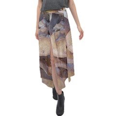 Close Up Mushroom Abstract Velour Split Maxi Skirt by Fractalsandkaleidoscopes