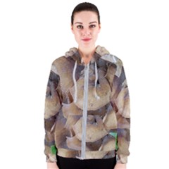 Close Up Mushroom Abstract Women s Zipper Hoodie by Fractalsandkaleidoscopes