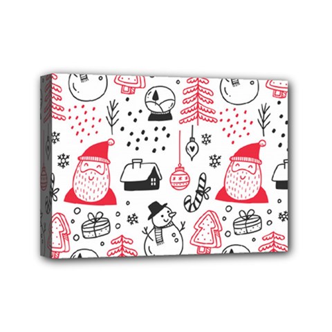 Christmas Themed Seamless Pattern Mini Canvas 7  X 5  (stretched) by Vaneshart
