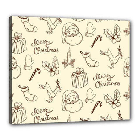 Vintage Christmas Pattern Canvas 24  X 20  (stretched) by Vaneshart