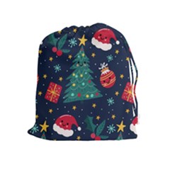 Colorful Funny Christmas Pattern Drawstring Pouch (xl) by Vaneshart