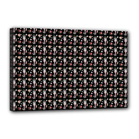 Chrix Pat Black Canvas 18  X 12  (stretched) by snowwhitegirl
