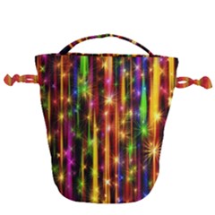 Illustrations Star Bands Wallpaper Drawstring Bucket Bag by HermanTelo