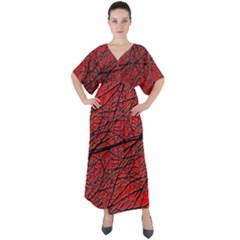 Neurons Cells Train Link Brain V-neck Boho Style Maxi Dress by HermanTelo
