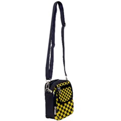 Checkerboard Pattern Black And Yellow Ancap Libertarian Shoulder Strap Belt Bag by snek