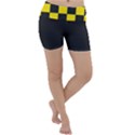 Checkerboard Pattern Black and Yellow Ancap Libertarian Lightweight Velour Yoga Shorts View1