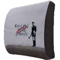 Banksy graffiti Original Quote Follow your dreams CANCELLED cynical with painter Back Support Cushion View3