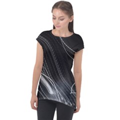 Photo Lumière Noir/gris Cap Sleeve High Low Top by kcreatif