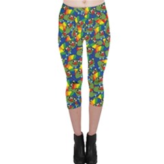 Clown World Pepe The Frog Honkhonk Meme Kekistan Funny Pattern Blue  Capri Leggings  by snek