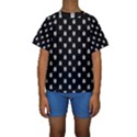 Sketchy Cartoon Ghost Drawing Motif Pattern Kids  Short Sleeve Swimwear View1