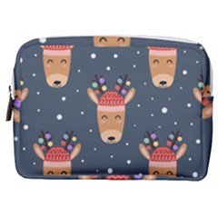 Cute Deer Heads Seamless Pattern Christmas Make Up Pouch (medium) by Vaneshart