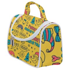 Colorful Funny Christmas Pattern Cool Ho Ho Ho Lol Satchel Handbag by Vaneshart