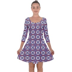 Df Donos Grid Quarter Sleeve Skater Dress by deformigo