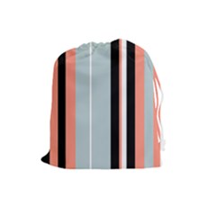 Bandes Orange/bleu/noir Drawstring Pouch (large) by kcreatif
