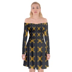 Df Ikonos Quanika Off Shoulder Skater Dress by deformigo