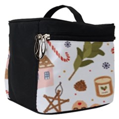 Colorful Seamless Pattern With Traditional Winter Elements Christmas Hygge Style Make Up Travel Bag (small) by Vaneshart