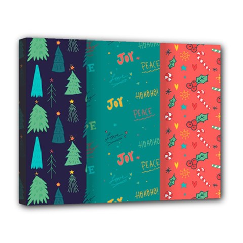 Hand Drawn Christmas Pattern Collection Canvas 14  X 11  (stretched) by Vaneshart