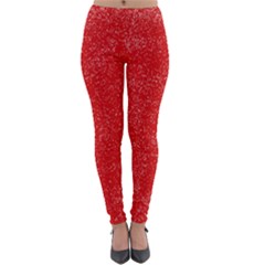 Modern Red And White Confetti Pattern Lightweight Velour Leggings by yoursparklingshop
