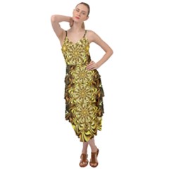 Fractal Flower Petals Gold Layered Bottom Dress by HermanTelo