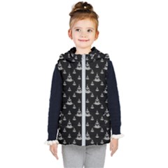 Buddhism Motif Print Pattern Design Kids  Hooded Puffer Vest by dflcprintsclothing