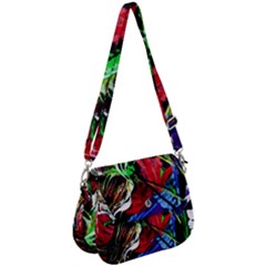 Lillies In The Terracotta Vase 3 Saddle Handbag by bestdesignintheworld